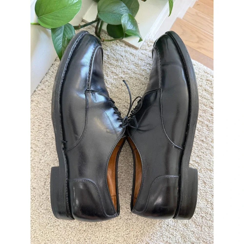 Allen Edmonds Bradley Split Toe Oxford Men 13 D Black Leather Dress Shoes USA